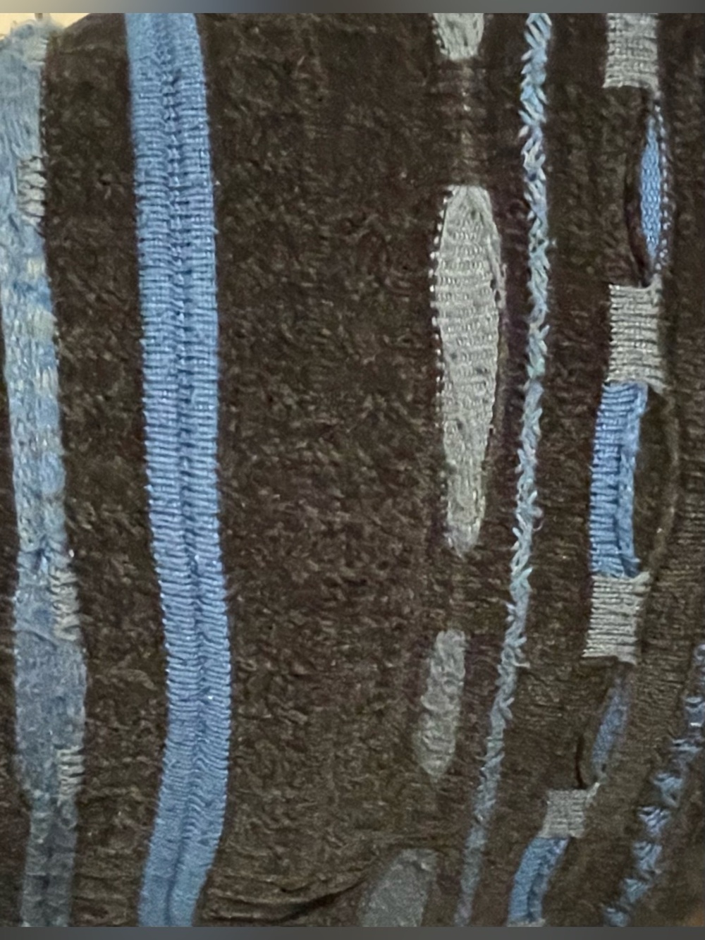 VTG Protege Collection 3D Knit Sweater Black Blue Coogi Style Men's Size 3XLT - Picture 2 of 6